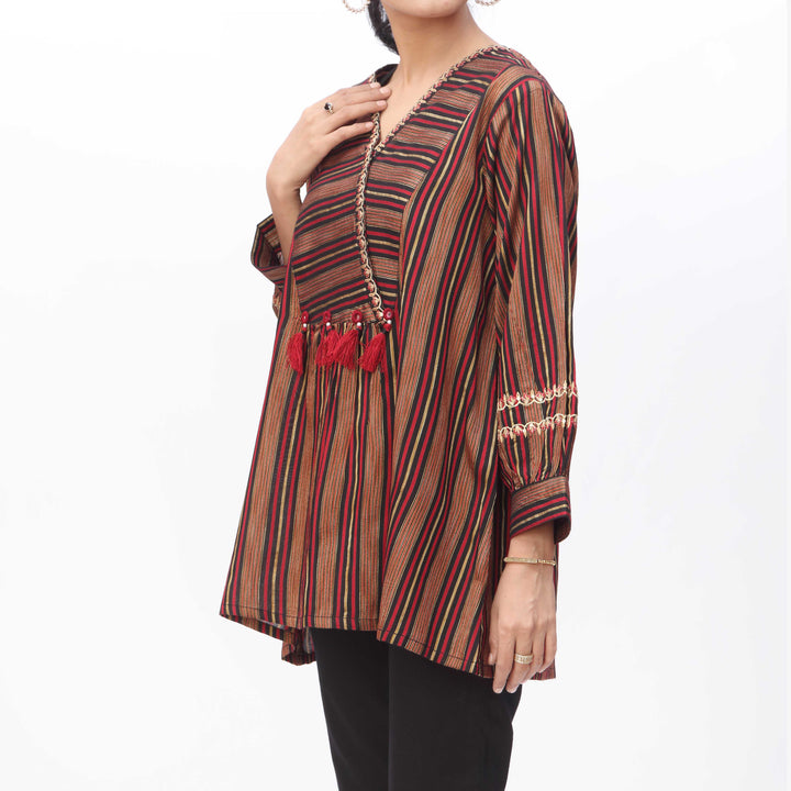 1PC- Embroidered Khadi Net Shirt PS3209