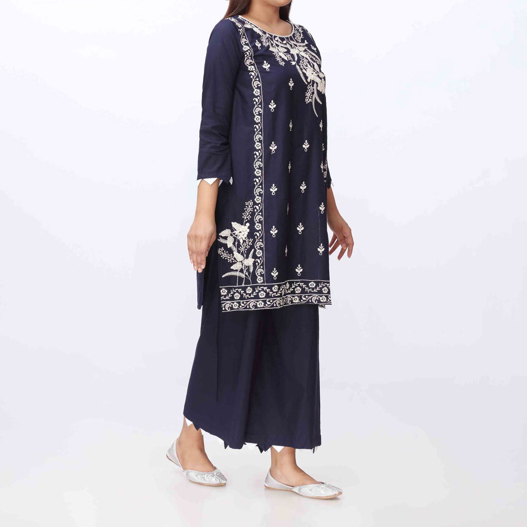 2PC- Embroidered Coton Shirt & Trouser PW3259