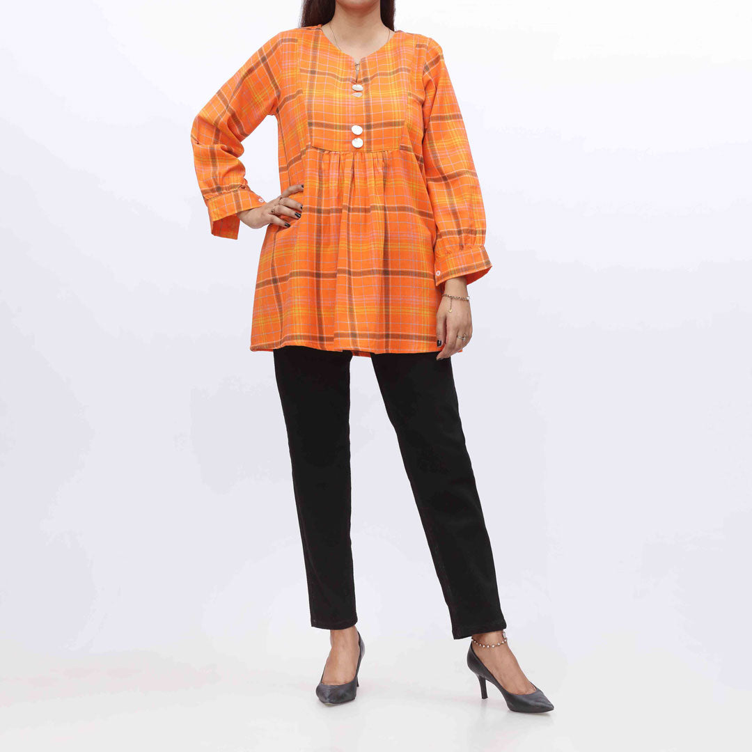 1PC- Flannel Checkered Top PW3283