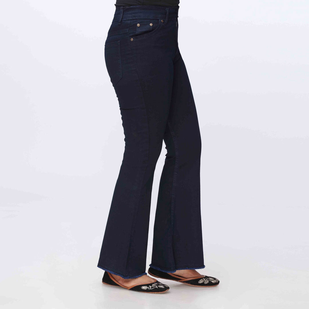 Navy Bell Bottom Denim Pants PW3606