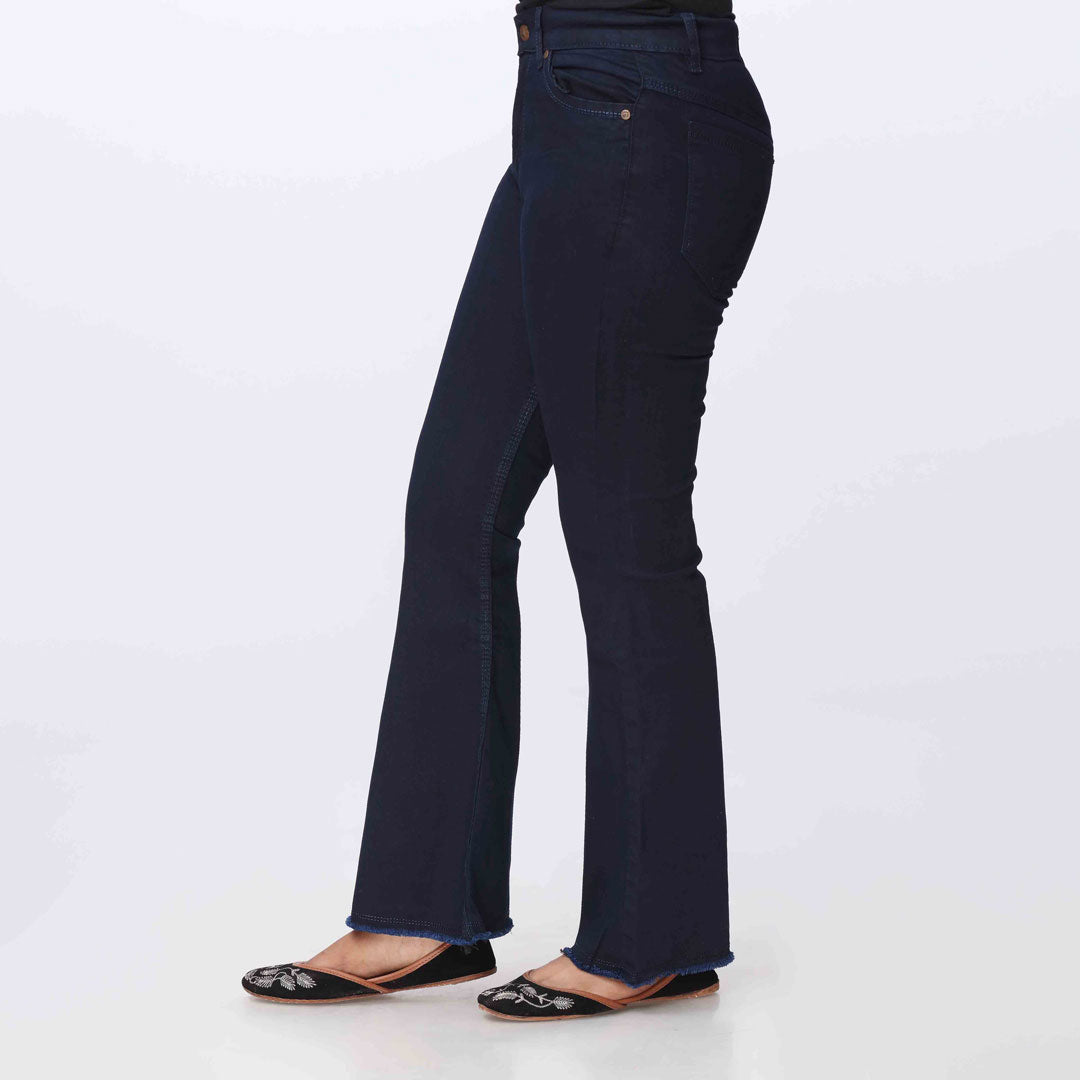 Navy Bell Bottom Denim Pants PW3606