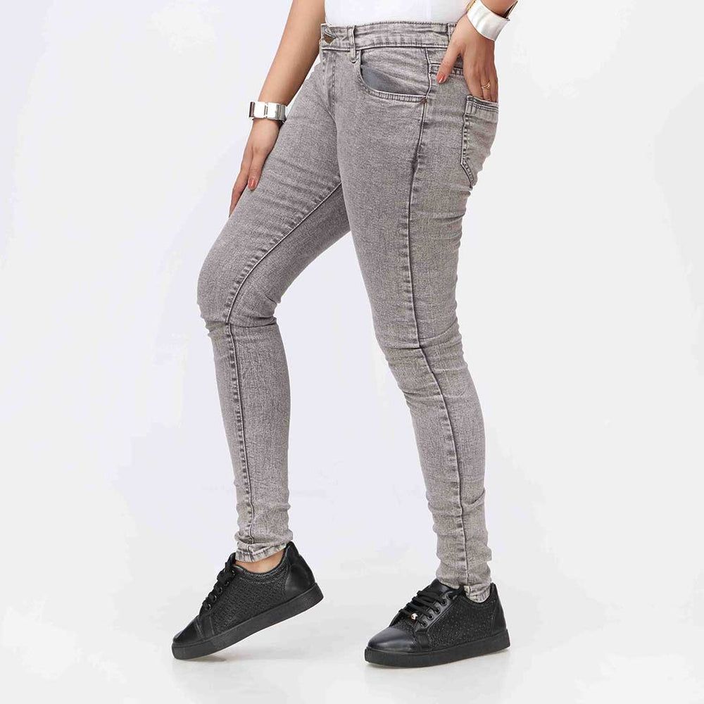 Grey Skin Fit Denim Pant PW3619