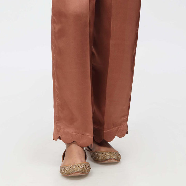 Brown Scallops Cambric Straight Trouser PW3645