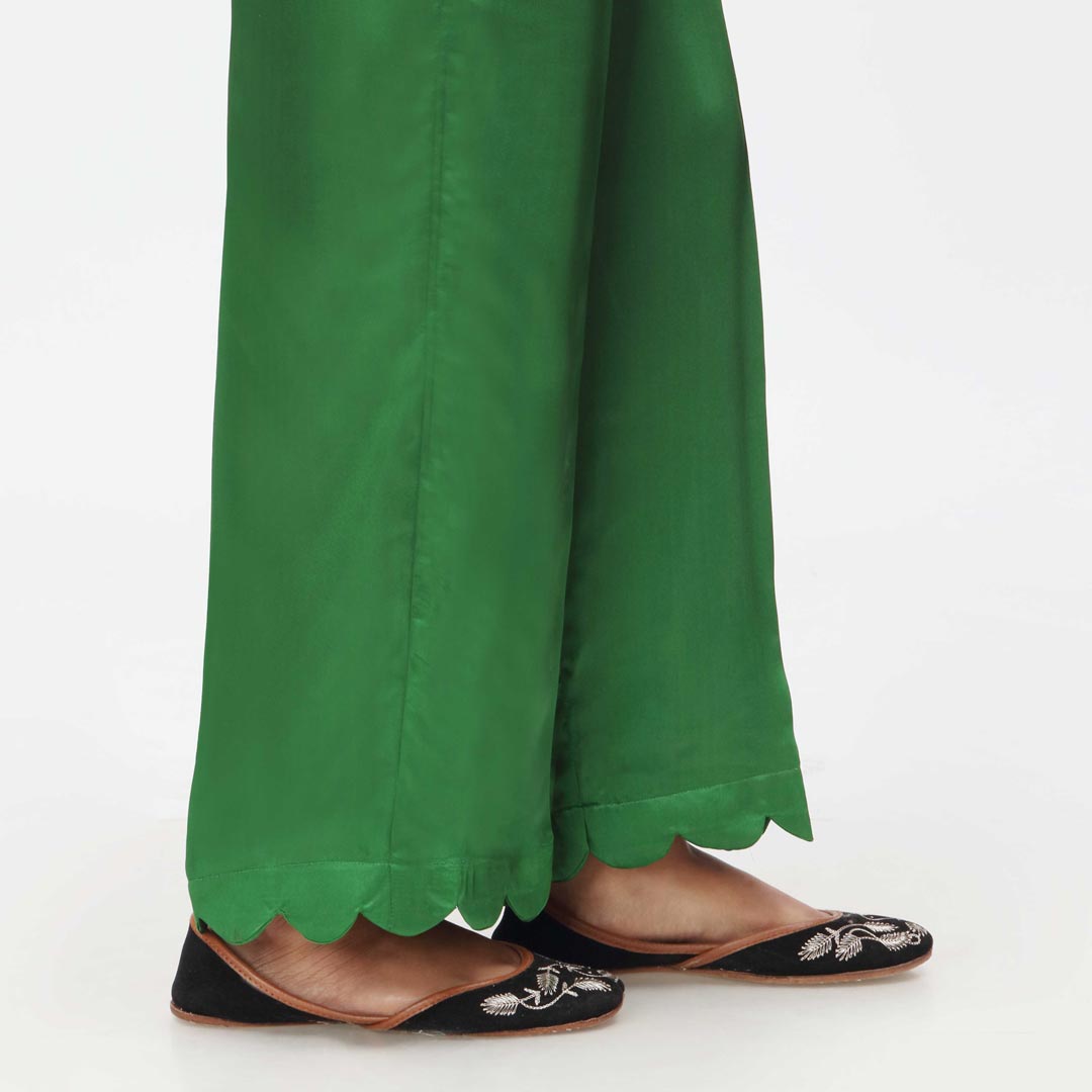 Green Scallops Cambric Straight Trouser PW3645