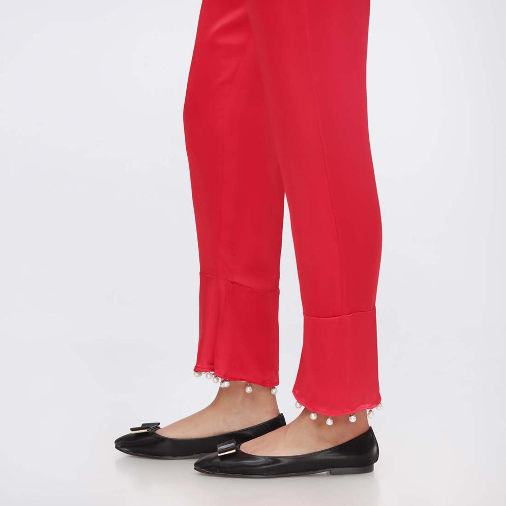 Red Shamouse Silk Slim Fit Trouser PW3677