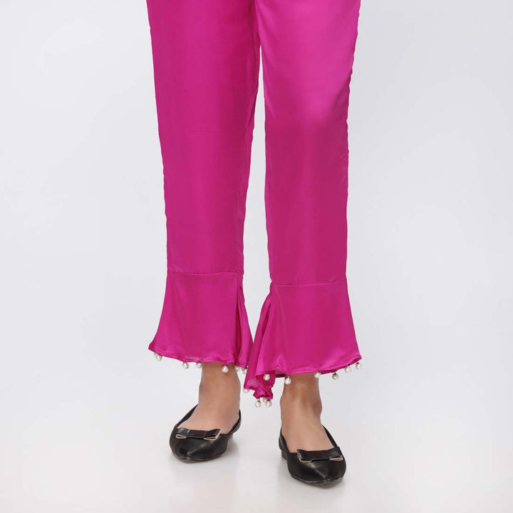 Pink Shamouse Silk Slim Fit Trouser PW3677