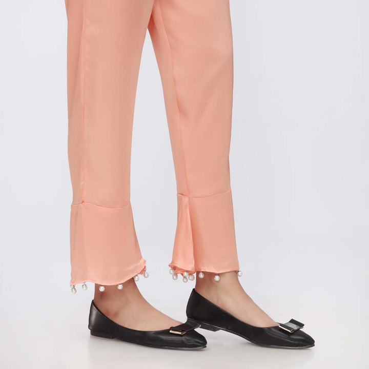 Peach Shamouse Silk Slim Fit Trouser PW3677