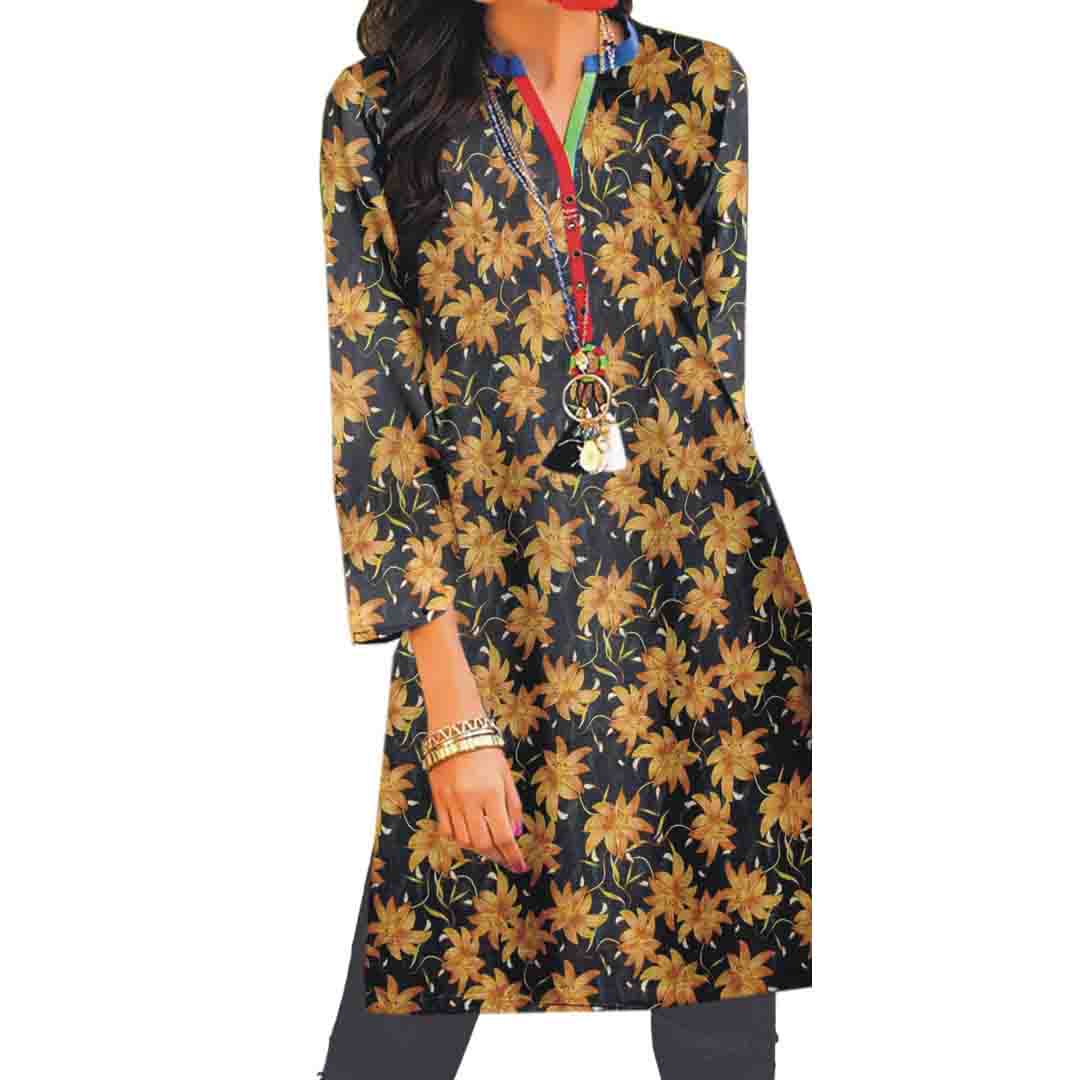 1PC- UnStitched Digital Printed Khaddar Shirt PW8334