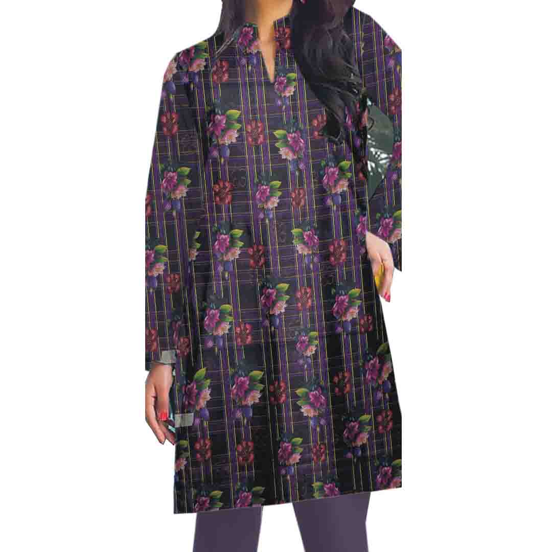 1PC- UnStitched Digital Printed Khaddar Shirt PW8344