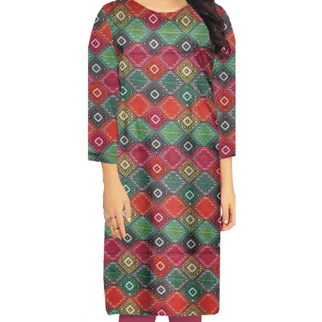 1PC- UnStitched Digital Printed Khaddar Shirt PW8362