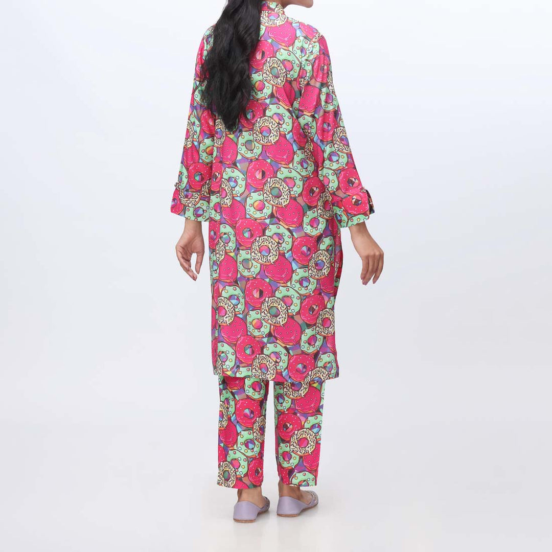 2PC- Printed Shamouse Silk Suit PW9019